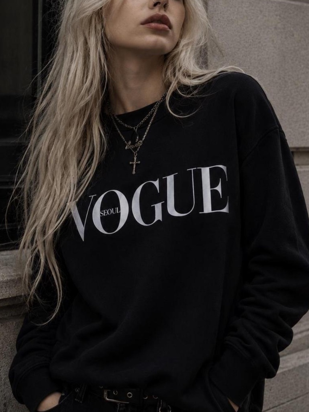 Rare 'VOGUE' Seoul Black Long Sleeve